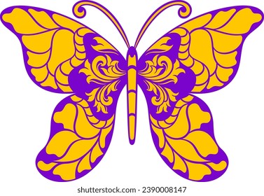 Beautiful butterfly flying . vector illustration