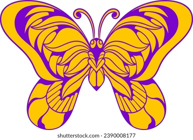 Beautiful butterfly flying . vector illustration