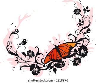 Beautiful butterfly frame