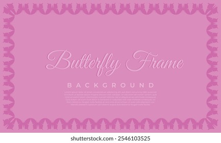 Beautiful butterfly frame background vector illustration suitable for wedding invitation design. Vector illustration