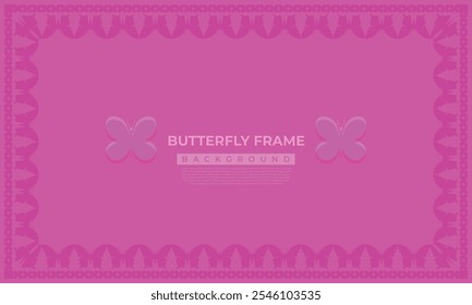 Beautiful butterfly frame background vector illustration suitable for wedding invitation design. Vector illustration