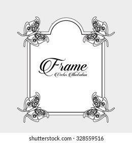 beautiful butterfly frame design, vector illustration eps10 graphic 