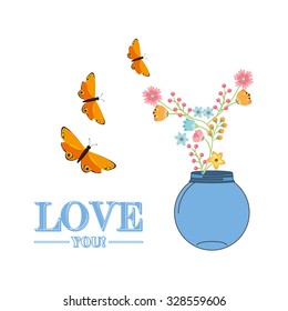 beautiful butterfly frame design, vector illustration eps10 graphic 