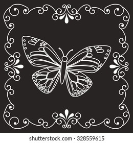 beautiful butterfly frame design, vector illustration eps10 graphic 