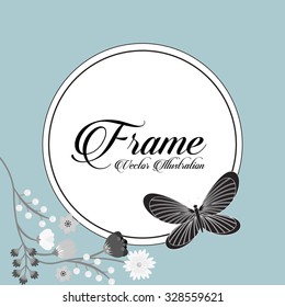 beautiful butterfly frame design, vector illustration eps10 graphic 