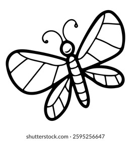 Beautiful butterfly. Hand drawn doodle. Winged insect. Flight of moth. Summer season. Wild life animal. Fauna of nature. Vector line art illustration.