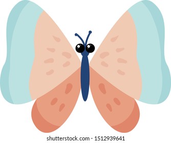 Beautiful butterfly, illustration, vector on white background.