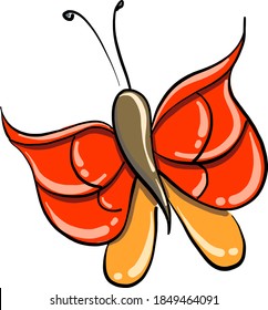 Beautiful butterfly, illustration, vector on white background