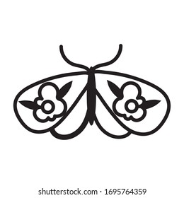 beautiful butterfly insect with flowers flat style vector illustration design