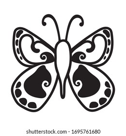 beautiful butterfly insect line style icon vector illustration design