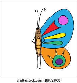 Beautiful butterfly isolated. Complete the Symmetrical Drawing