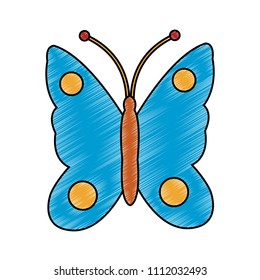 Beautiful butterfly isolated scribble