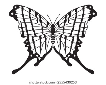 Beautiful butterfly line art in black and white, great for coloring pages, printables, and art projects. A perfect choice for kids and adults alike