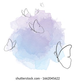 beautiful butterfly line vector ILLUSTRATION