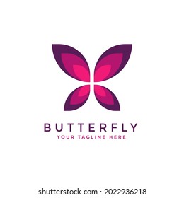 Beautiful Butterfly Logo Beauty Brand Company Stock Vector (Royalty ...