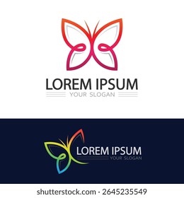 Beautiful butterfly logo design for spa nature wellness and beauty brands