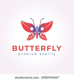 beautiful butterfly logo icon vector design, minimalist illustration of butterfly