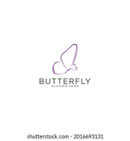 bonito logo de mariposa con fondo blanco