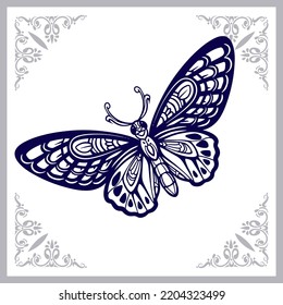 Beautiful butterfly mandala arts. isolated on white background