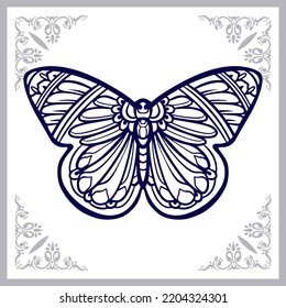 Beautiful butterfly mandala arts. isolated on white background