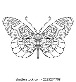 Beautiful butterfly mandala arts isolated on white background