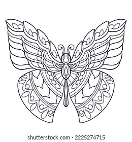 Beautiful butterfly mandala arts isolated on white background