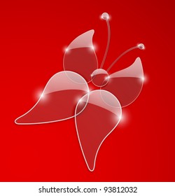 Beautiful butterfly on a red background. Eps 10