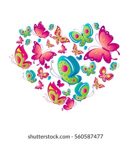beautiful butterfly, on a white