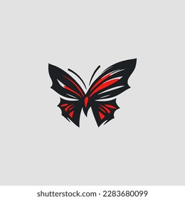 beautiful butterfly on a white background symbol. butterfly illustration. Outlined butterfly vector.