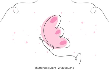 Beautiful butterfly outline background vector