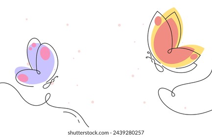 Beautiful butterfly outline background vector
