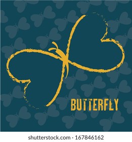 beautiful butterfly over blue  background vector illustration