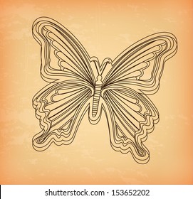 beautiful butterfly over cream background vector illustration 