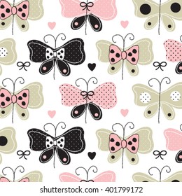 beautiful butterfly pattern background vector illustration