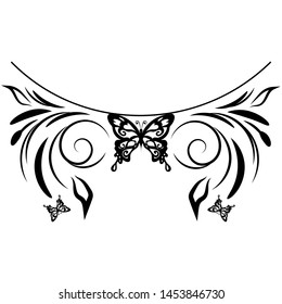 beautiful butterfly pattern spiral sticker decoration vector