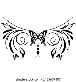 beautiful butterfly pattern spiral sticker decoration vector