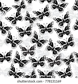 Beautiful butterfly pattern. Vector illustration.seamless butterfly