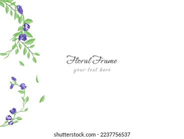 beautiful butterfly pea floral frame background ep03
