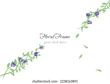 beautiful butterfly pea floral frame background ep01