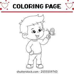 beautiful butterfly is perching finger coloring page for kids