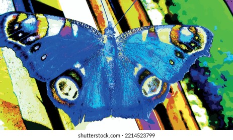 Beautiful Butterfly in psychedelic bright colors