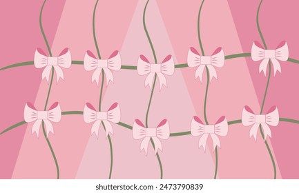 Beautiful butterfly ribbon vector illustration on colorful pink background suitable for web, wallpaper, cover, gift wrapping, textile, print, etc.