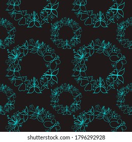 Schönes Schmetterling Nahtloses Muster. Eleganter Hintergrund mit Schmetterlingen. Dunkle Tapete für Ihr Print- oder Webdesign, Gewebe, Wickelpapier. EPS 8 Vektor.