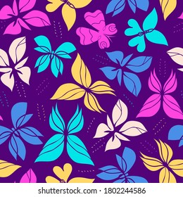 Beautiful Butterfly Seamless Pattern. Elegant backgroung with butterflies. Colorful and playful wallpaper for your print or web design, fabric, wrapping paper. EPS 8 vector.
