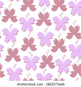 Schönes Schmetterling Nahtloses Muster. Stilvoller Hintergrund mit Schmetterlingen. Weibliche und pastellfarbene Tapeten für Ihr Print- oder Webdesign, Gewebe, Wickelpapier. EPS 8 Vektor.