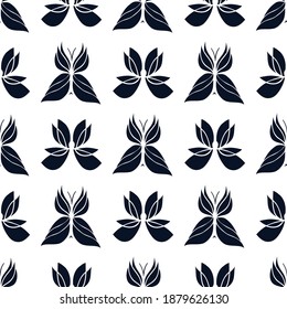 Beautiful Butterfly Seamless Pattern. Stylish black and white backgroung with butterflies. Ornate wallpaper for your print or web design, fabric, wrapping paper. EPS 8 vector.