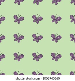Beautiful butterfly seamless pattern. Vector illustration