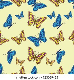 beautiful butterfly seamless pattern. vector illustration