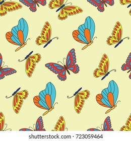 beautiful butterfly seamless pattern. vector illustration