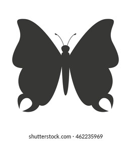 beautiful butterfly silhoeutte icon vector isolated graphic